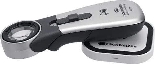 Handleuchtlupe Tech-Line Induktion Vergr.8x LED Linsen-Ø 30mm SCHWEIZER