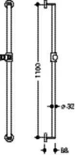 HEWI Brausehalterstange, d:32, L:1100, schliff signalweiß – Bild 5