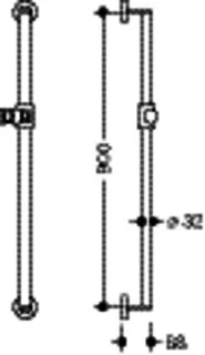 HEWI Brausehalterstange, d:32, L:900, schliff anthrazitgrau – Bild 5