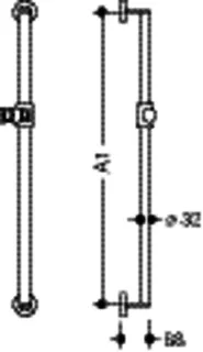 HEWI Brausehalterstange, d:32, L:var., schliff anthrazitgrau – Bild 5