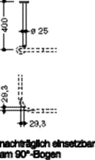 HEWI Deckenabhängung, d:25, A=400mm, schliff – Bild 5