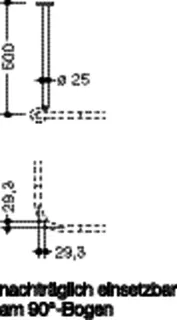 HEWI Deckenabhängung, d:25, A=500mm, schliff – Bild 5
