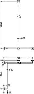 HEWI DUHA, d:25/30, A1:1250, W1/W2:765, links, chrom – Bild 5