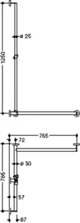 HEWI DUHA, d:25/30, A1:1250, W1/W2:765, rechts, chrom – Bild 5