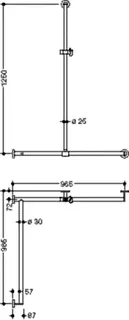 HEWI DUHA, d:25/30, A1:1250, W1/W2:965, links, chrom – Bild 5