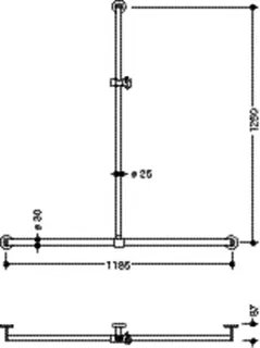 HEWI DUHA, d:25/30, A1:1250. W1:1185 chrom – Bild 5