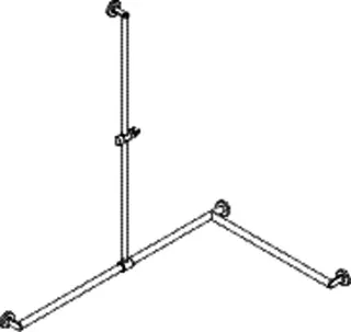 HEWI DUHA, d:25/30,A1:1250, W1:1185, W2: 765, rechts, chrom – Bild 3