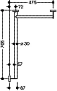 HEWI DUHA, d:30, rechts, W1:765, W2:475, chrom – Bild 5