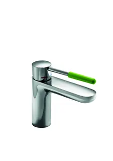 HEWI Einhebel-Waschtischmischer, mit farbigem Griffelement apfelgrün