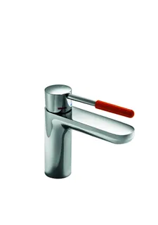 HEWI Einhebel-Waschtischmischer, mit farbigem Griffelement orange