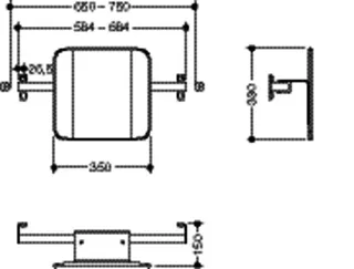 HEWI Rückenst., Sys 900 f. SK-Griff (B) T:150, schliff anthrazitgrau – Bild 5