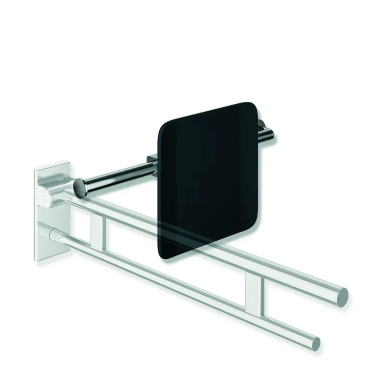 HEWI Rückenst., Sys 900, T:150, links Wand, rechts SK-Griff (A), chrom anthrazitgrau