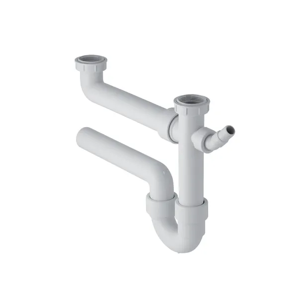 Geberit Rohrbogengeruchsverschluss für zwei Spülbecken Abgang horiz. G1 1/2x40 OM