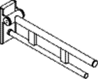 HEWI Stützklappgriff Duo (A), L:600mm, chrom – Bild 3