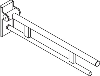 HEWI Stützklappgriff Duo (A), L:750mm, schliff – Bild 4