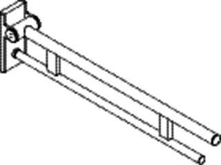 HEWI Stützklappgriff Duo (A), L:850mm, schliff – Bild 3