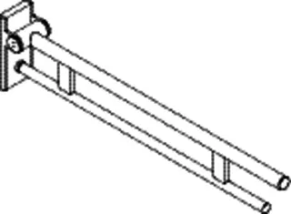 HEWI Stützklappgriff Duo (A), L:900mm, chrom – Bild 3