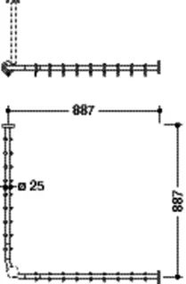 HEWI VH-Stange, d:25, A1/A2=887, 18 Ringe, chrom – Bild 5