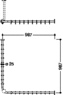 HEWI VH-Stange, d:25, A1/A2=987, 20 Ringe, chrom – Bild 5