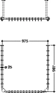 HEWI VH-Stange, d:25, A1/A3=987, A2=965, 28 Ringe, schliff – Bild 5