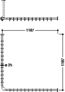 HEWI VH-Stange, d:25,A1/A2=1187, 24 Ringe, chrom – Bild 5