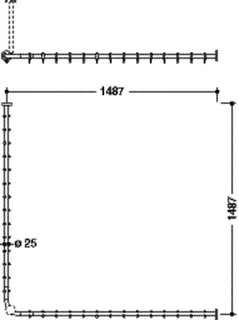 HEWI VH-Stange, d:25,A1/A2=1487, 28 Ringe, schliff – Bild 5