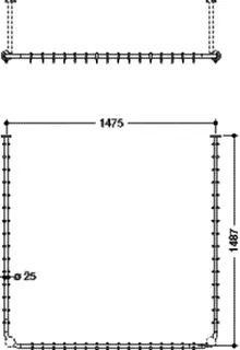 HEWI VH-Stange,d:25,A1/A3=1487, A2=1465, 46 Ringe, chrom – Bild 5