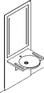 HEWI Waschtisch-Modul S 50, Waschtisch 950.11.101,LED-Spiegel,weiß – Bild 5