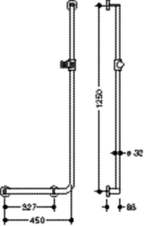 HEWI Winkelgriff m.Br.H.,d:32, A1:1250, W1:450,li,chr,Brh.Kst. anthrazitgrau – Bild 5