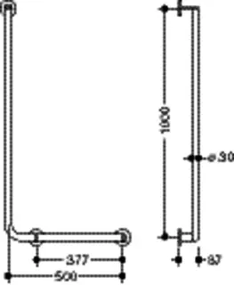 HEWI Winkelgriff,d:30, A1:1000, W1:500, rechts, chrom – Bild 5