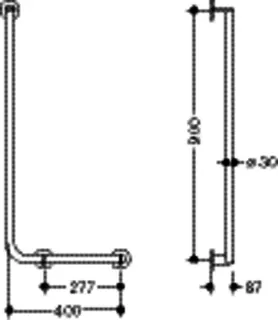 HEWI Winkelgriff,d:30, A1:900, W1:400, rechts, chrom – Bild 5