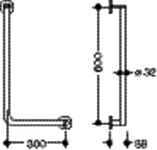 HEWI Winkelgriff,d:32, A1:600, W1:300, rechts, chrom – Bild 5