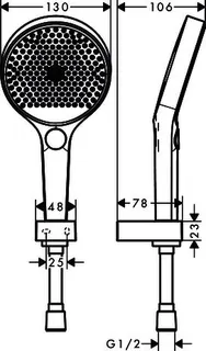 Hansgrohe Brausenset Rainfinity 130 3jet Porter mattweiss mit 1600mm Brauseschlauch – Bild 2