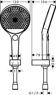 Hansgrohe Brausenset Rainfinity 130 3jet Porter mattweiss mit 1600mm Brauseschlauch – Bild 3