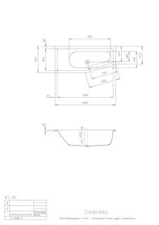 Hoesch Badewanne Combi links 1600x700 weiß – Bild 2