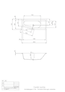 Hoesch Badewanne Combi rechts 1600x700 weiß – Bild 2