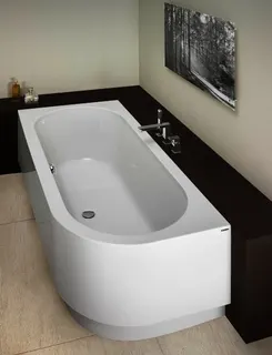 Hoesch Badewanne Happy D. 1800x800 links mit angeformter Schürze, Weiß