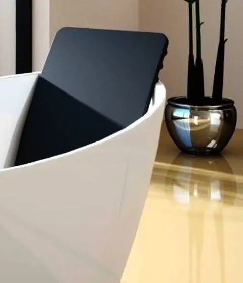 Hoesch Zubehör Rückenlehne 676x360 mm aus Polyethuran für Badewanne Namur, Schwarz