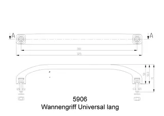 Hoesch Zubehör Wannengriff Universal verchromt Bohrlochabstand 300 mm – Bild 2