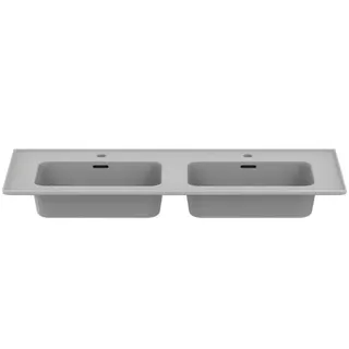 Ideal Standard Möbeldoppel-Waschtisch Strada II, je 1 Hahnloch, mit Überlauf, 1240x460x180mm, Weiß