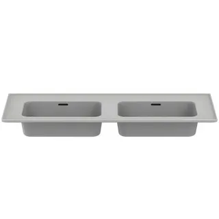 Ideal Standard Möbeldoppel-Waschtisch Strada II, ohne Hahnloch, mit Überlauf, 1240x460x180mm, Weiß – Bild 2