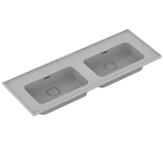 Ideal Standard Möbeldoppel-Waschtisch Strada II, ohne Hahnloch, mit Überlauf, 1240x460x180mm, Weiß – Bild 4