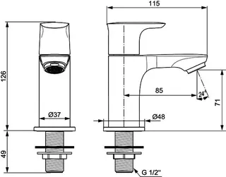 Ideal Standard Standventil Connect Air, Ausld. 85mm, Chrom – Bild 4