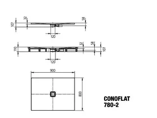 Kaldewei Duschwanne CONOFLAT mit Wannenträger Mod. 780-2,800x900mm,pergamon,PEFF,m. Waschtisch – Bild 5
