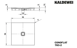 Kaldewei Duschwanne CONOFLAT mit Wannenträger Mod. 783-2,900x900mm,alpwe,PEFF,VAS,m. Waschtisch – Bild 5