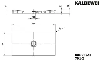 Kaldewei Duschwanne CONOFLAT mit Wannenträger Mod. 791-2,800x1300mm,alpwm,SEC,m. Waschtisch – Bild 5