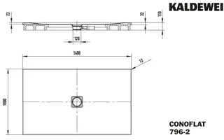 Kaldewei Duschwanne CONOFLAT mit Wannenträger Mod. 796-2,1000x1400mm,alpwe,PEFF,AS,m. Waschtisch – Bild 5