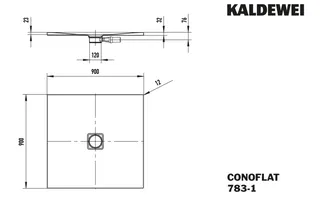 Kaldewei Duschwanne CONOFLAT Mod.783-1,900x900mm, alpinweiß matt – Bild 5