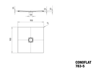 Kaldewei Duschwanne CONOFLAT Mod.783-5,900x900mm,alpwm ,SEC,Wt extrafl. – Bild 5