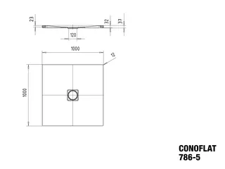 Kaldewei Duschwanne CONOFLAT Mod.786-5,1000x1000mm, alpwm,PEFF,Wt extrafl. – Bild 5